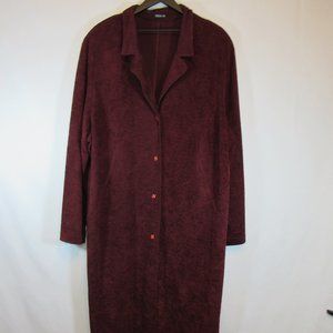 Vikki Vi Burgundy Red Long Duster Cardigan Sweater Jacket Plus Size 3X